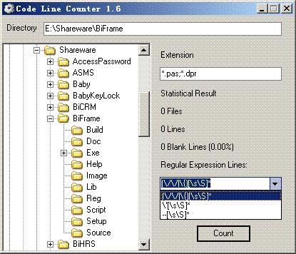 Design Regular Expression Screen for Comment Line